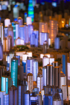 A detail of a city layout of Shanghai. The layout takes care of the actual urban reality of the city. Shanghai Urban Planning Exhibition Center 2013のeditorial素材