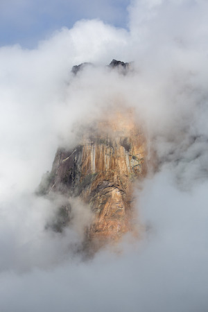 Kerepakupai Vena or Angel Falls, Salto Angel in the clouds. The worlds highest waterfalls. Bolivar State. Venezuela,の写真素材