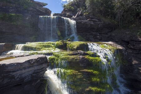 Beautiful Waterfall in the Canaima Lagoon, Canaima National Park, Venezuela, South America 2015