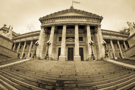 Panorama of the Building of Congress in Buenos Aires, Argentina (Sepia Image)