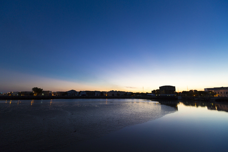 Sunset on the La Boca neighborhood in Buenos Aires, Argentinaの写真素材