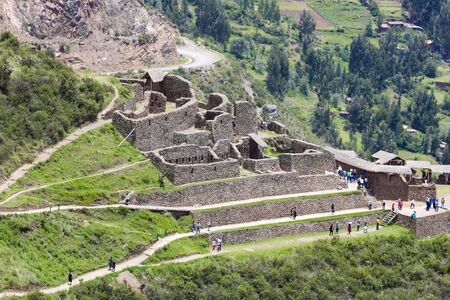 Inca ruins of Pisac in the sacred valley in the Peruvian Andes near Cusco. Peruの写真素材