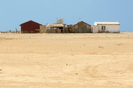 Rustic poor house made of mud and wood, typical housing of Wayuu Indians in La Guajira, Colombia 2014.のeditorial素材
