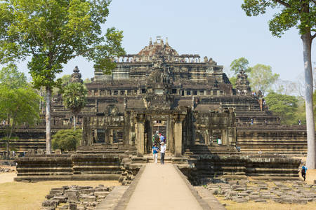 View of Baphuon Temple of Angkor Thom complex share with tourists visiting it.のeditorial素材