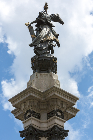 Monument to the independence heroes of August 10, 1809, date remembered as the First Cry of Independence of the Royal Audience of Quito from spanish monarchy, Ecuador. Constructed in 1906.の写真素材