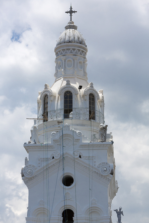 Cathedral domes in the center of old colonial part of Quito, Ecuadorの写真素材