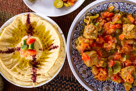 Delicious food from the Middle East: a feast in Jordanの写真素材