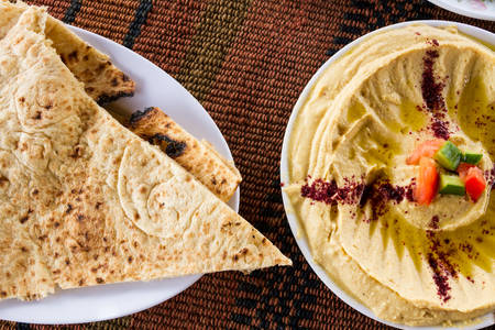 Delicious food from the Middle East: a feast in Jordanの写真素材