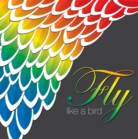 Macaw inspired abstract feather background in vector format.のイラスト素材
