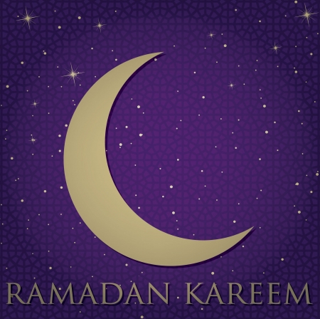 Gold crescent moon  Ramadan Kareem   Generous Ramadan  card のイラスト素材