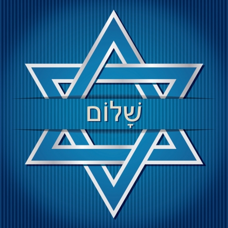  Shalom  Hebrew blue star of David card in vector format のイラスト素材