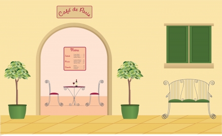 A image of a typical European street scene のイラスト素材