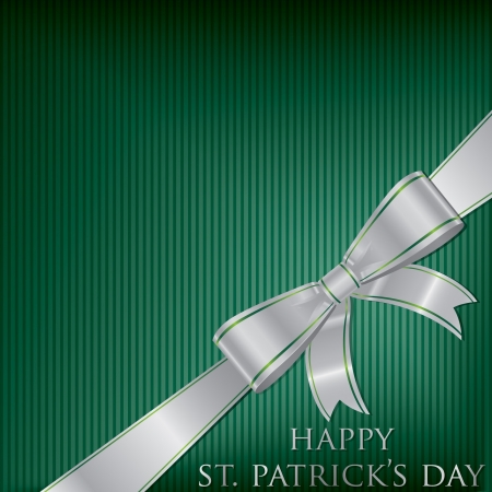 Happy St  Patrick s Day ribbon bow cardのイラスト素材