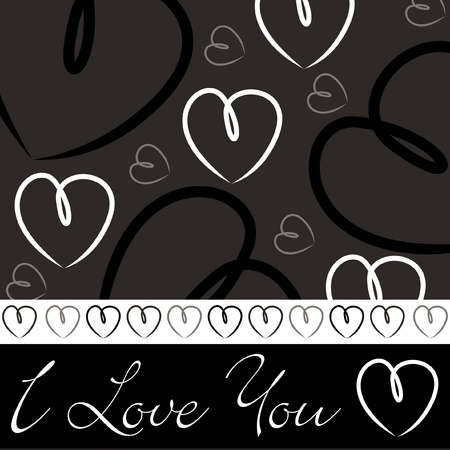 Black hand drawn heart card in vector format のイラスト素材