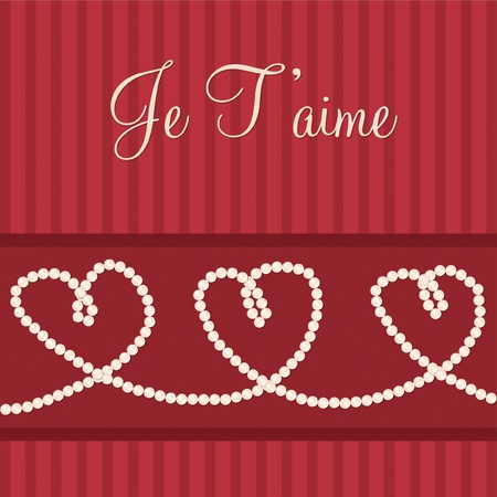 French love heart  I love You  card in vector format のイラスト素材