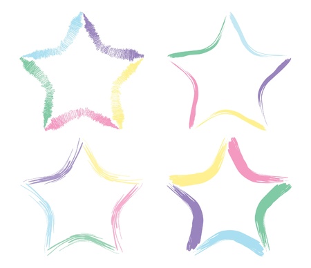 Hand Drawn Stars in vector format のイラスト素材