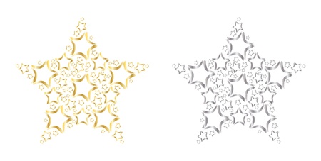 Big stars made of small stars in vector format のイラスト素材