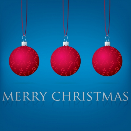 Bright Merry Christmas bauble card のイラスト素材