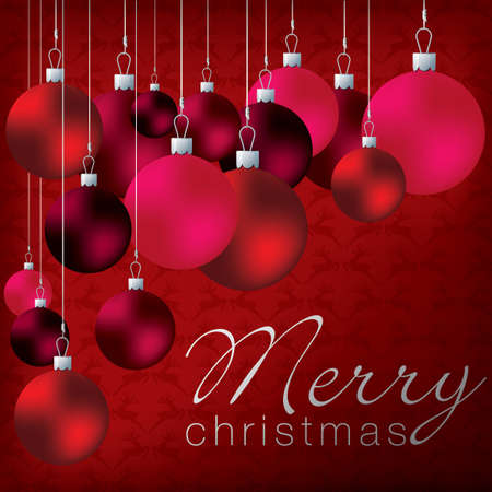 Bright group of baubles cardのイラスト素材