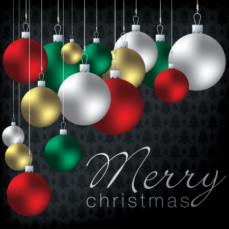 Bright group of baubles card のイラスト素材