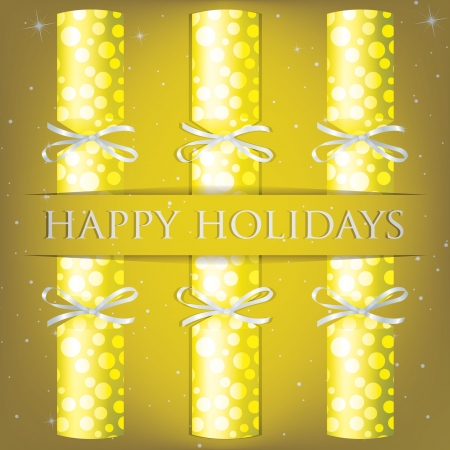 Happy Holidays spotty cracker cardのイラスト素材