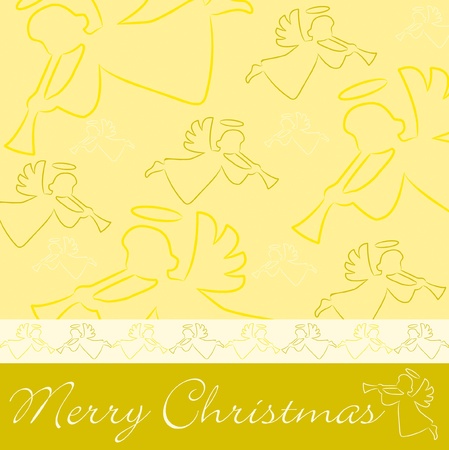 Hand drawn angel  Merry Christmas  cardのイラスト素材