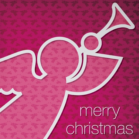 Cut out  Merry Christmas  angel card のイラスト素材