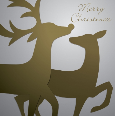 Kissing reindeer Christmas card のイラスト素材