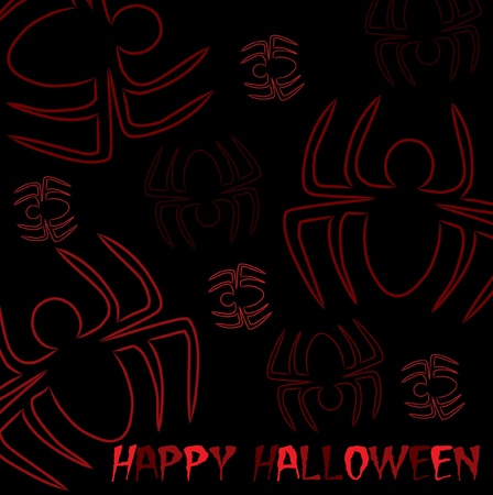 Spider hand drawn  Happy Halloween  cardのイラスト素材