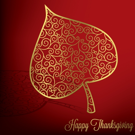 Filigree leaf Thanksgiving card in vector format のイラスト素材