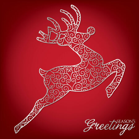 Elegant filigree Christmas card in vector format のイラスト素材