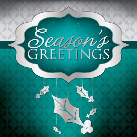 Elegant hanging decoration Christmas card in vector format のイラスト素材