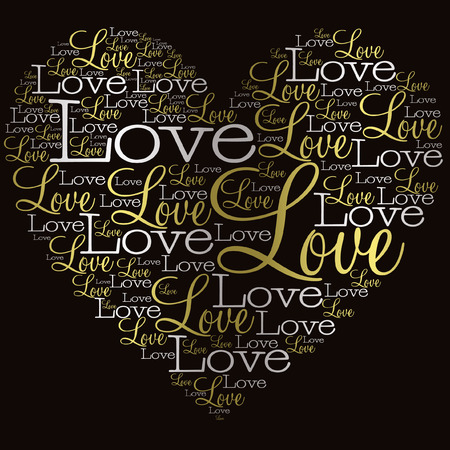 Heart made from words in vector format のイラスト素材