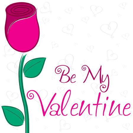 Single rose Valentine s Day card in vector format のイラスト素材