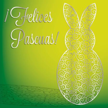 Filigree bunny  Happy Easter  card in vector formatのイラスト素材