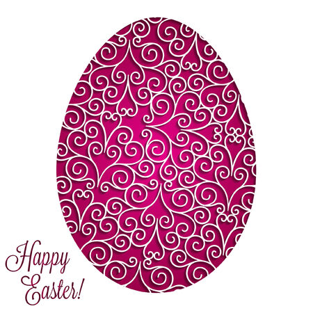 Paper cut out Easter egg card in vector format のイラスト素材