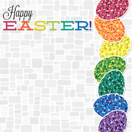 Bright retro Happy Easter card in vector format のイラスト素材