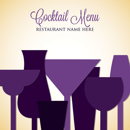 Retro overlay cocktail card in vector format.のイラスト素材