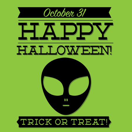 Alien typographic Halloween card のイラスト素材