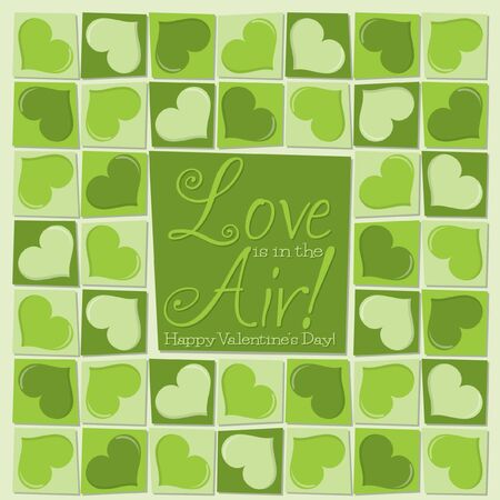 Funky mosaic love heart Valentine\'s Day cardのイラスト素材