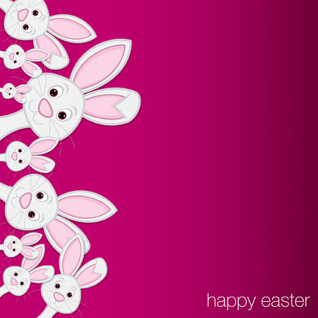 White Easter bunny card in vector format.のイラスト素材