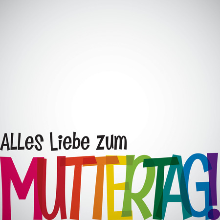 Bright typographic German "Happy Mother's Day" card in vector format.のイラスト素材