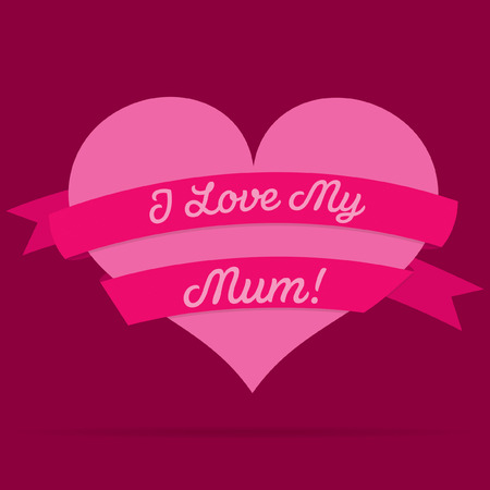 Mother\'s Day heart with ribbon cardのイラスト素材