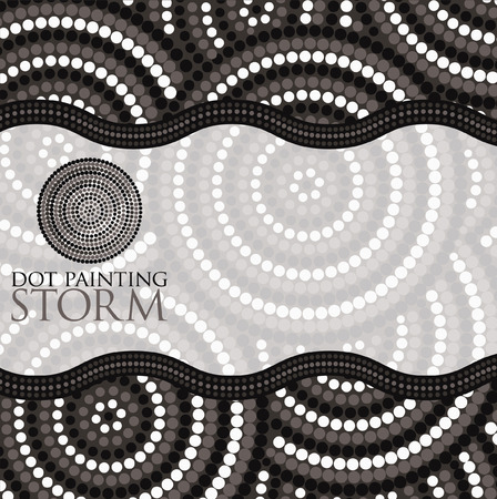 Dot painting invite/ greeting card in vector format.のイラスト素材