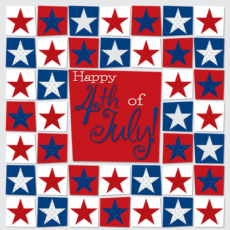 Mosaic funky Independence Day card in vector format.のイラスト素材