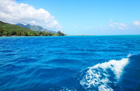 View of Moorea from the lagoon, French Polynesia.の写真素材