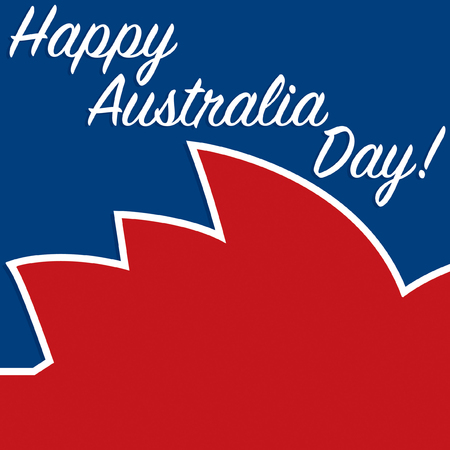 Opera House sticker Australia Day card in vector format.のイラスト素材