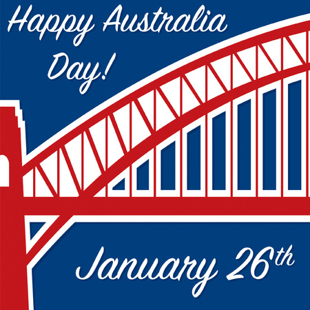 Harbour bridge sticker Australia Day card in vector format.のイラスト素材