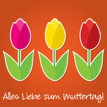 German tulip Mother's Day card in vector format.のイラスト素材
