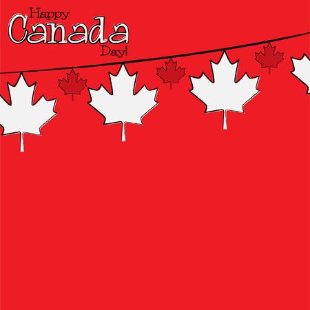 Hand drawn maple leaf Canada Day card in vector format.のイラスト素材